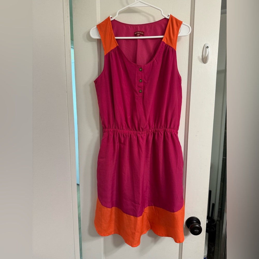 MERONA Sleeveless A-Line Color Block Dress Dress Elastic Waist NWOT